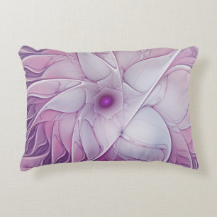 Schöne rosa Blume Moderne Abstrakte Fraktal Kunst, Dekokissen