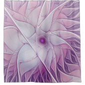 Schöne rosa Blume Moderne Abstrakte Fraktal Kunst, Duschvorhang (Vorderseite)