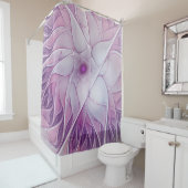 Schöne rosa Blume Moderne Abstrakte Fraktal Kunst, Duschvorhang (Beispiel)