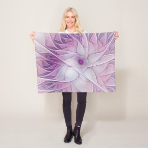 Schöne rosa Blume Moderne Abstrakte Fraktal Kunst, Fleecedecke