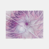 Schöne rosa Blume Moderne Abstrakte Fraktal Kunst, Fleecedecke (Vorderseite (Horizontal))