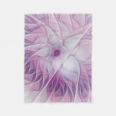 Schöne rosa Blume Moderne Abstrakte Fraktal Kunst, Fleecedecke (Vorderseite)