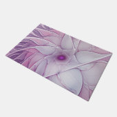 Schöne rosa Blume Moderne Abstrakte Fraktal Kunst, Fußmatte (Schrägansicht)