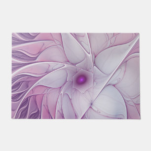 Schöne rosa Blume Moderne Abstrakte Fraktal Kunst, Fußmatte
