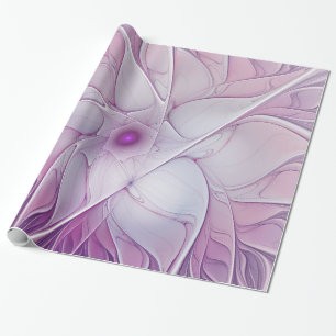 Schöne rosa Blume Moderne Abstrakte Fraktal Kunst, Geschenkpapier