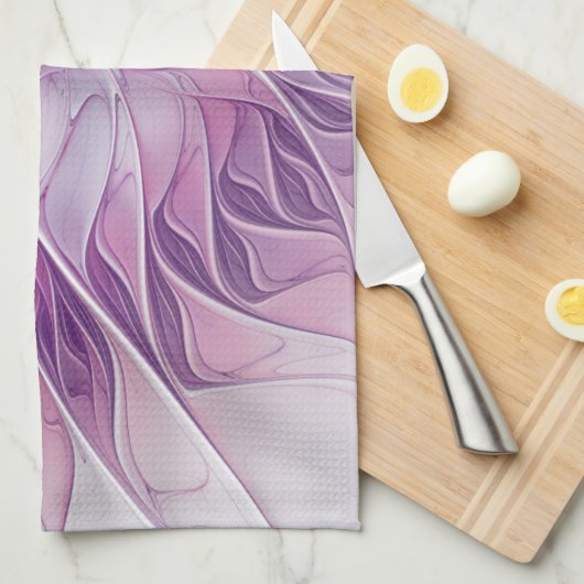 Schöne rosa Blume Moderne Abstrakte Fraktal Kunst, Geschirrtuch (Viertel Falte)