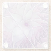 Schöne rosa Blume Moderne Abstrakte Fraktal Kunst, Glasuntersetzer (Rückseite)