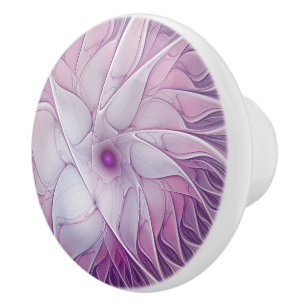 Schöne rosa Blume Moderne Abstrakte Fraktal Kunst, Keramikknauf