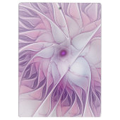 Schöne rosa Blume Moderne Abstrakte Fraktal Kunst, Klemmbrett (Rückseite)