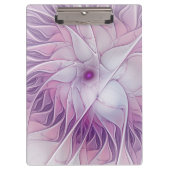 Schöne rosa Blume Moderne Abstrakte Fraktal Kunst, Klemmbrett (Vorderseite)