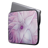 Schöne rosa Blume Moderne Abstrakte Fraktal Kunst, Laptopschutzhülle (Vorderseite Links)