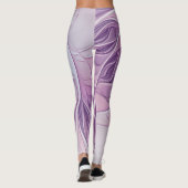 Schöne rosa Blume Moderne Abstrakte Fraktal Kunst, Leggings (Rückseite)