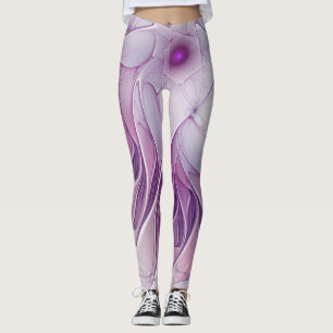 Schöne rosa Blume Moderne Abstrakte Fraktal Kunst, Leggings