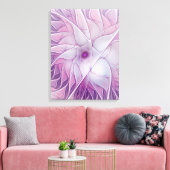 Schöne rosa Blume Moderne Abstrakte Fraktal Kunst, Leinwanddruck (Insitu (Wohnzimmer))