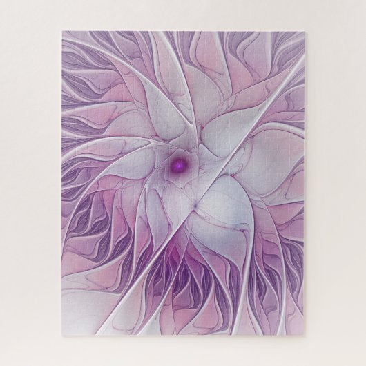 Schöne rosa Blume Moderne Abstrakte Fraktal Kunst, Puzzle (Vertikal)