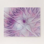 Schöne rosa Blume Moderne Abstrakte Fraktal Kunst, Puzzle (Horizontal)