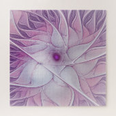 Schöne rosa Blume Moderne Abstrakte Fraktal Kunst, Puzzle (Horizontal)