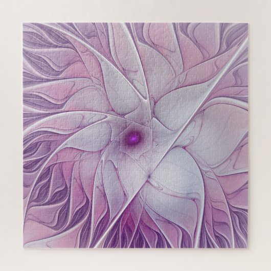 Schöne rosa Blume Moderne Abstrakte Fraktal Kunst, Puzzle (Vertikal)