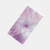 Schöne rosa Blume Moderne Abstrakte Fraktal Kunst, Serviette (Ecke)