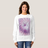 Schöne rosa Blume Moderne Abstrakte Fraktal Kunst, Sweatshirt (Vorne ganz)