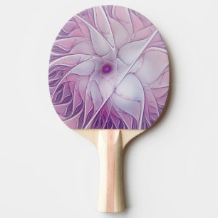 Schöne rosa Blume Moderne Abstrakte Fraktal Kunst, Tischtennis Schläger