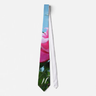 schöne rosa Blume Monogramm Kleid Krawatte. Krawatte