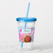 Schöne rosa Blume Nah Foto Akryltumor Acryltrinkbecher (Rückseite)