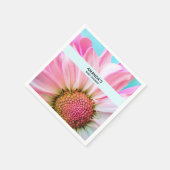 Schöne rosa Blume Nah Foto Babydusche Serviette (Ecke)