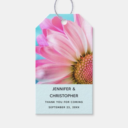 Schöne rosa Blume Nah Foto Hochzeit Geschenkanhänger (Vorderseite)