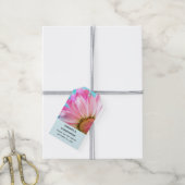 Schöne rosa Blume Nah Foto Hochzeit Geschenkanhänger (Mit Garn)