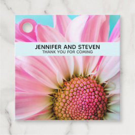 Schöne rosa Blume Nah Foto Hochzeit Geschenkanhänger