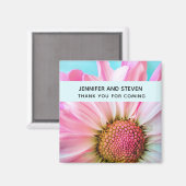 Schöne rosa Blume Nah Foto Hochzeit Magnet (Vorderseite/Rückseite)