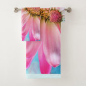 Schöne rosa Blume Nah Up Foto Badhandtuch Set (Insitu)