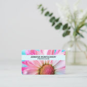 Schöne rosa Blume Nah Up Foto Business Card Visitenkarte (Stehend Vorderseite)