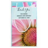 Schöne rosa Blume Nah Up Foto Danke Kleine Geschenktüte (Rückseite)