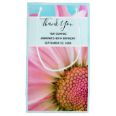 Schöne rosa Blume Nah Up Foto Danke Kleine Geschenktüte (Vorderseite)