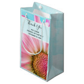 Schöne rosa Blume Nah Up Foto Danke Kleine Geschenktüte (Vorderseite Schrägansicht)