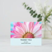 Schöne rosa Blume Nah Up Foto Danke Postkarte (Stehend Vorderseite)