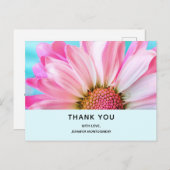 Schöne rosa Blume Nah Up Foto Danke Postkarte (Vorne/Hinten)