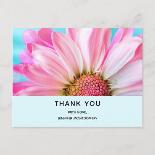 Schöne rosa Blume Nah Up Foto Danke Postkarte