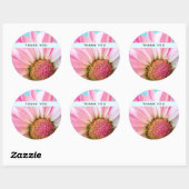 Schöne rosa Blume Nah Up Foto Danke Runder Aufkleber (Blatt)