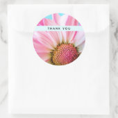 Schöne rosa Blume Nah Up Foto Danke Runder Aufkleber (Tasche)