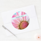 Schöne rosa Blume Nah Up Foto Danke Runder Aufkleber (Umschlag)