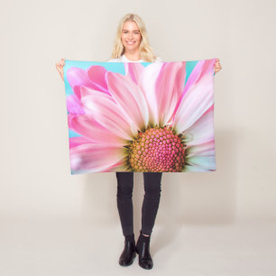 Schöne rosa Blume Nah Up Foto Fleecedecke