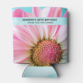 Schöne rosa Blume Nah Up Foto Geburtstag Dosenkühler (Rückseite)