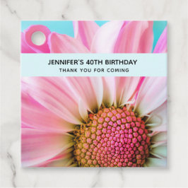 Schöne rosa Blume Nah Up Foto Geburtstag Geschenkanhänger