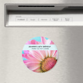 Schöne rosa Blume Nah Up Foto Geburtstag Magnet (In Situ (Geschirrspüler))