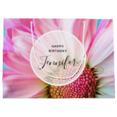 Schöne rosa Blume Nah Up Foto Große Geschenktüte (Rückseite)