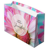 Schöne rosa Blume Nah Up Foto Große Geschenktüte (Rückseite Schrägansicht)