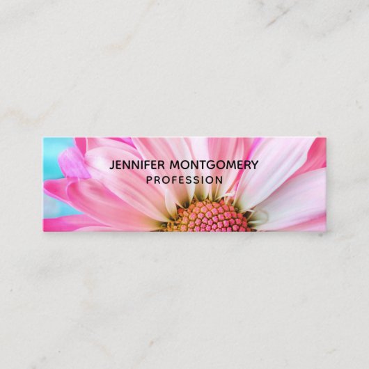 Schöne rosa Blume Nah Up Foto Mini Visitenkarte (Vorderseite)